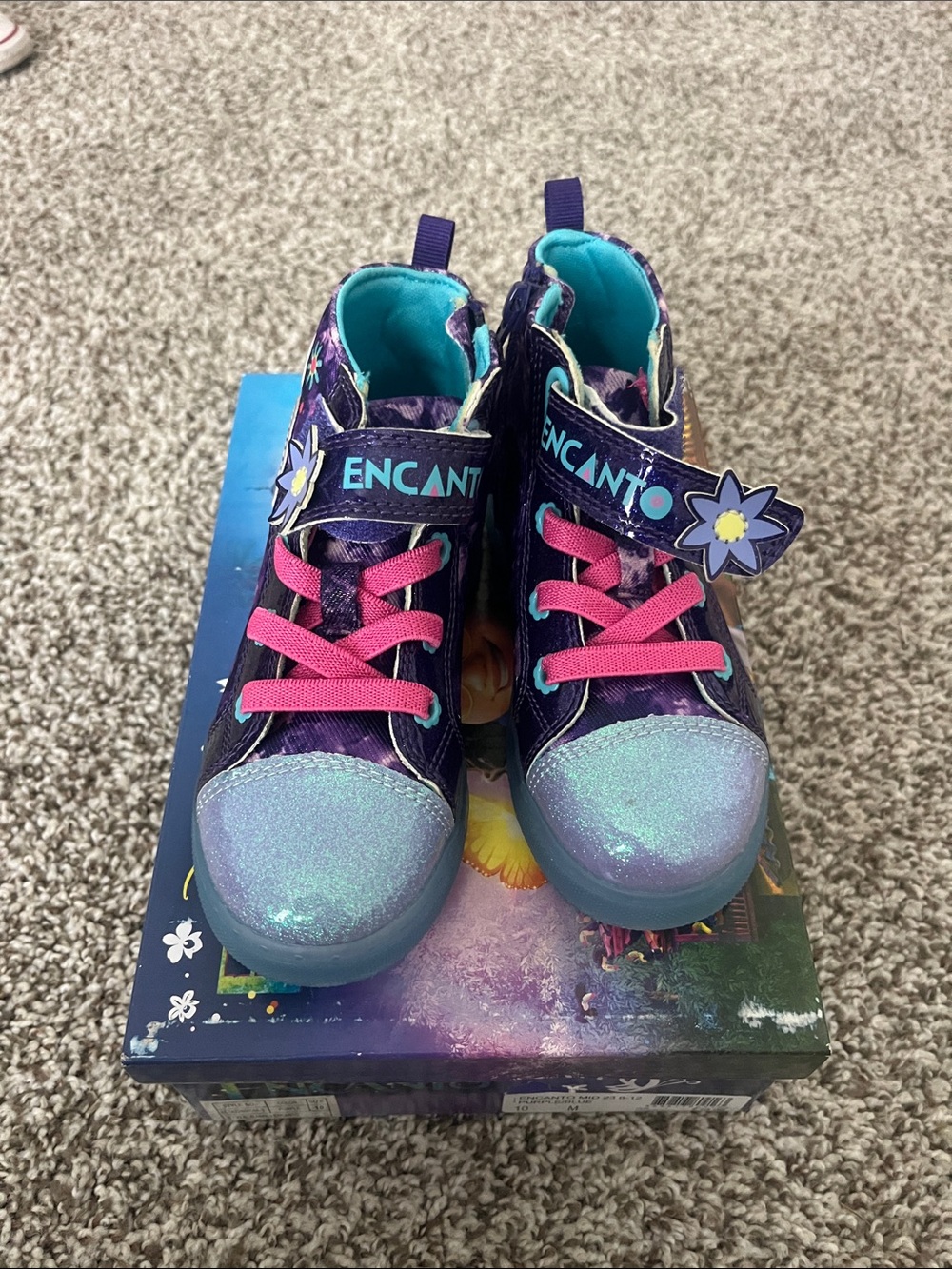 Kids' Purple & Teal Sparkle High-Top Sneakers